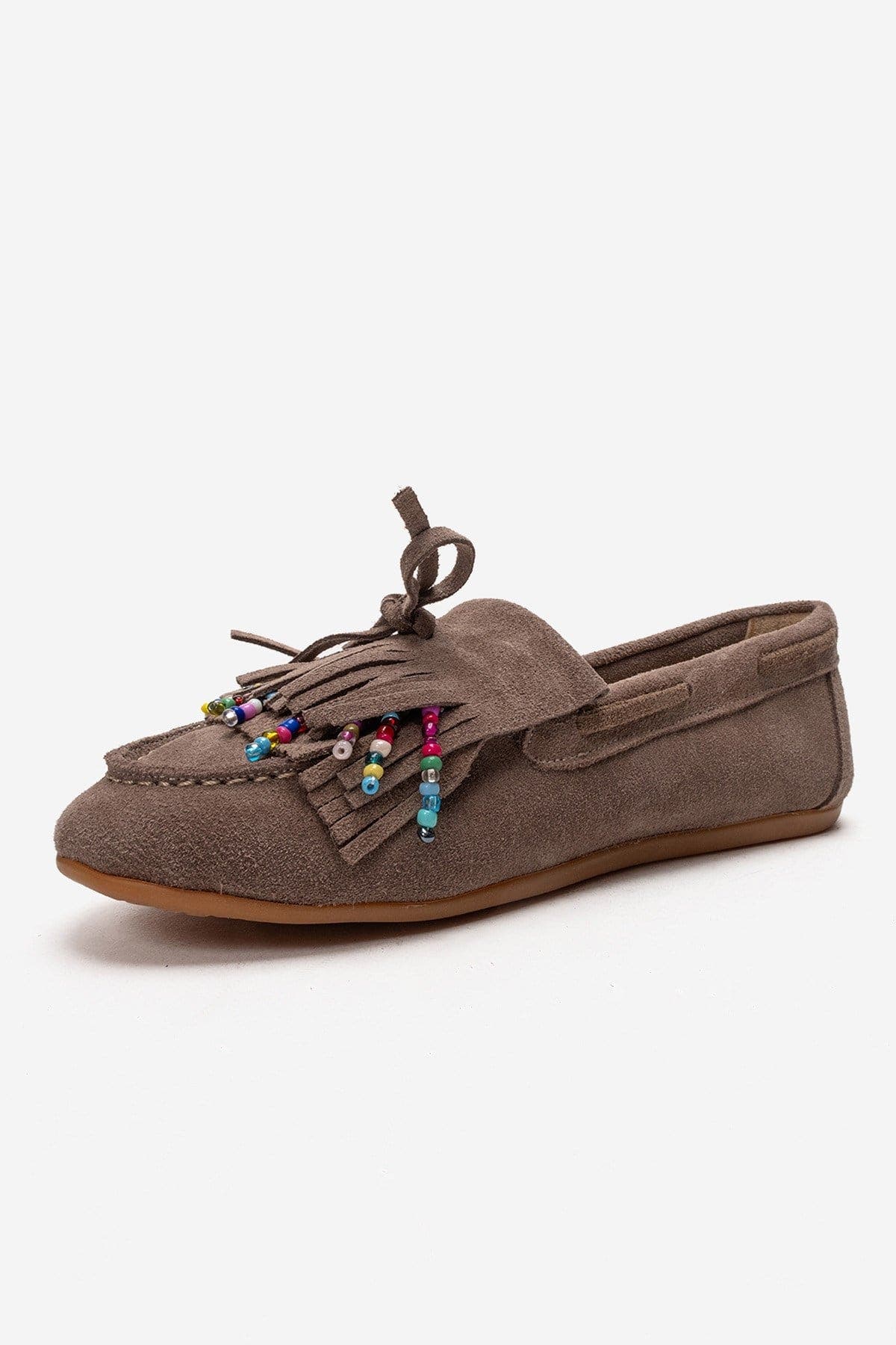 Evelyn Leather Loafer, Alternate, color, Mink Suede