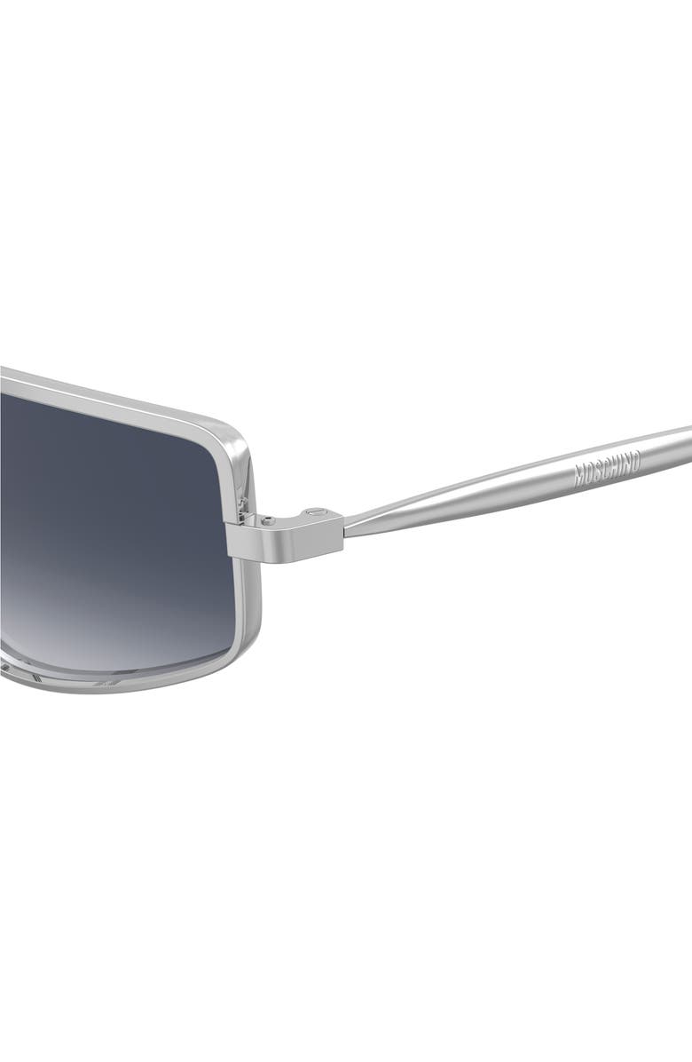Moschino 59m Square Flat Top Sunglasses, Alternate, color, Palladium/ Dk Blue Sf