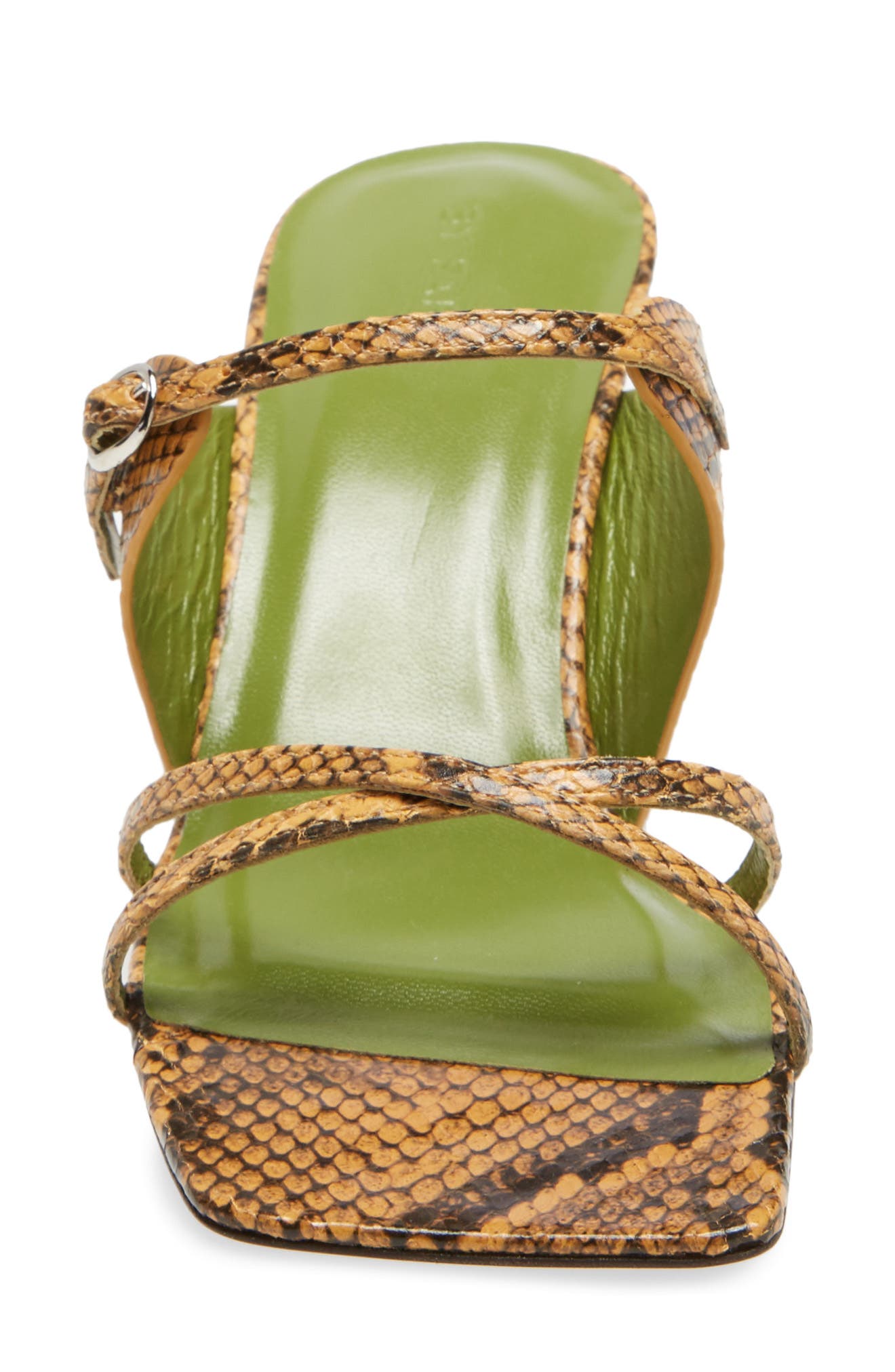 By Far Snake Embossed Slide Sandal, Alternate, color, 