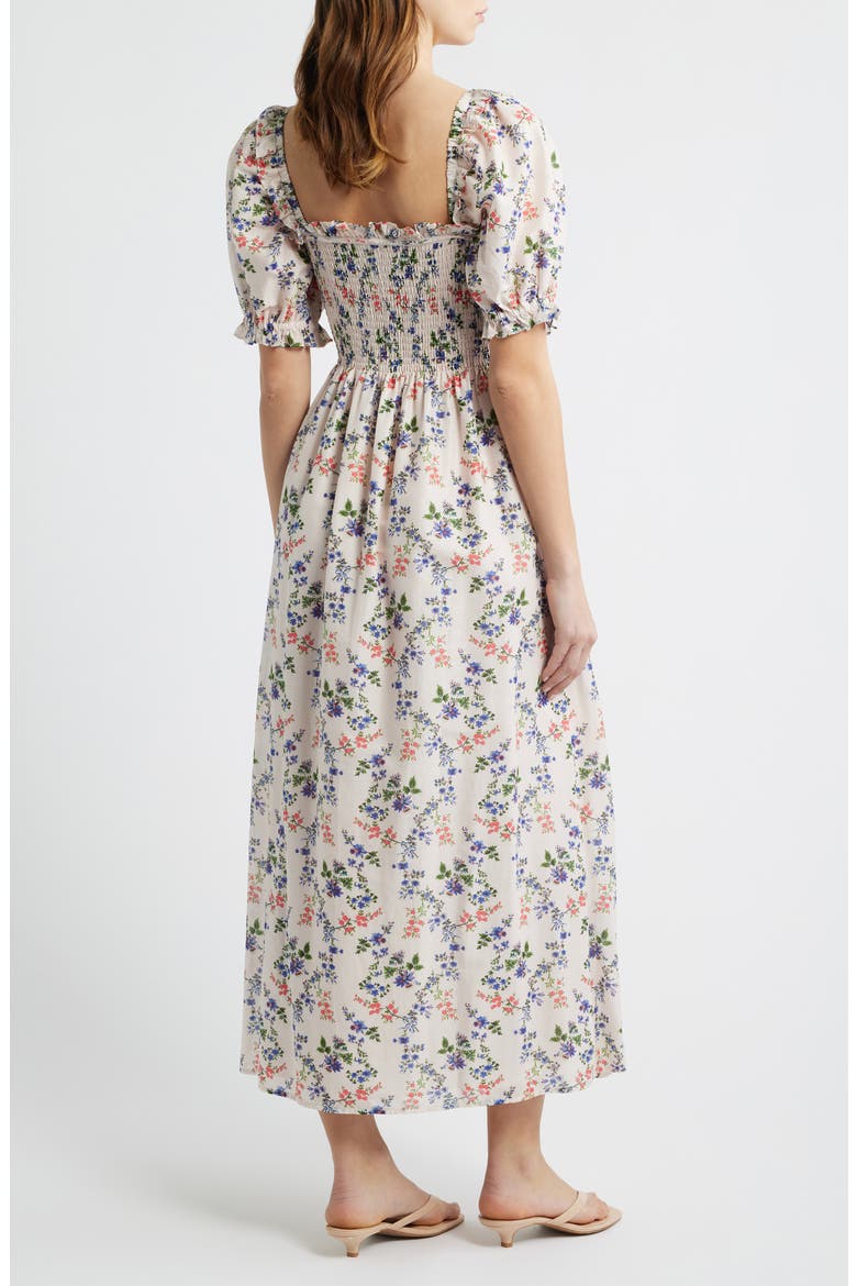 The Scarlett Smocked Midi Dress, Alternate, color, SCALLOP BOW CHINTZ PINK