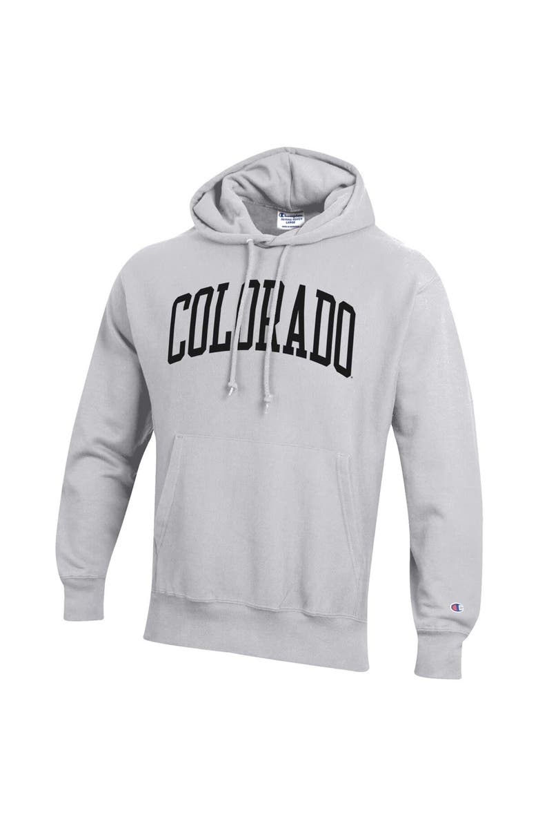 Champion Men's Champion Heathered Gray Colorado Buffaloes Team Arch Reverse Weave Pullover Hoodie, Alternate, color, Heather Gray