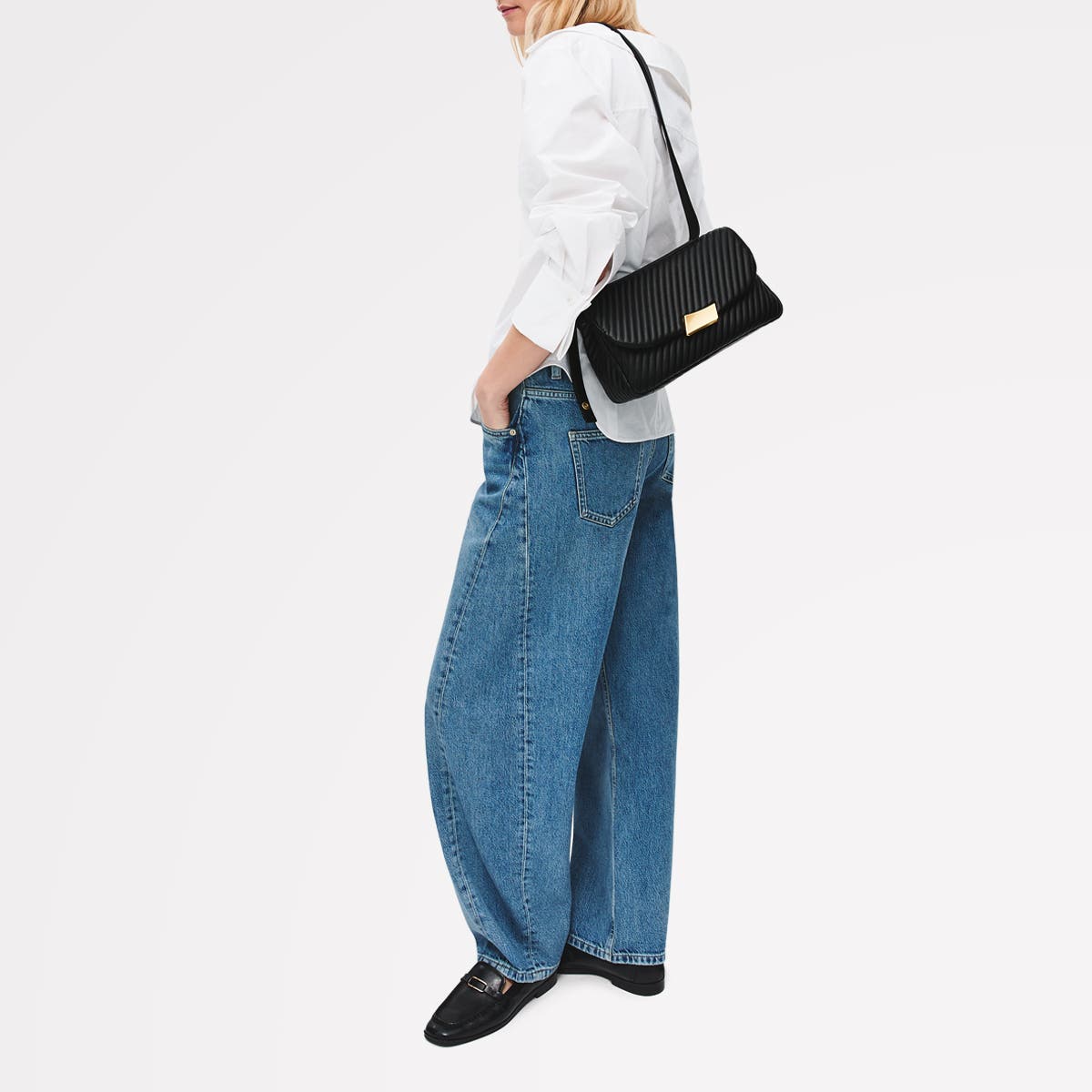 Radley The Belsize - Quilt Medium Flapover Crossbody Bag, Alternate, color, Black