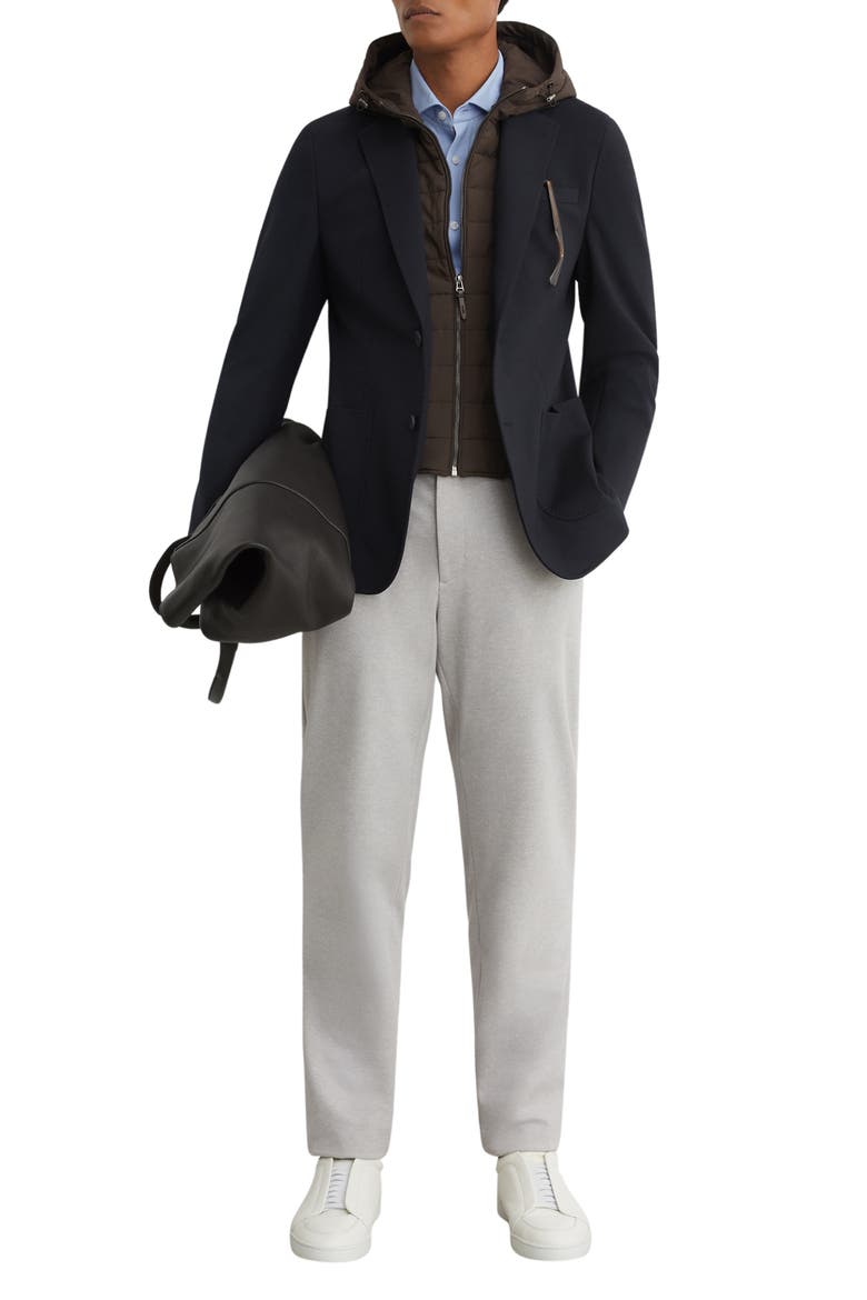 Boxer R-Flex Gilet Insert Tailored Fit Blazer, Alternate, color, NAVY/ BROWN