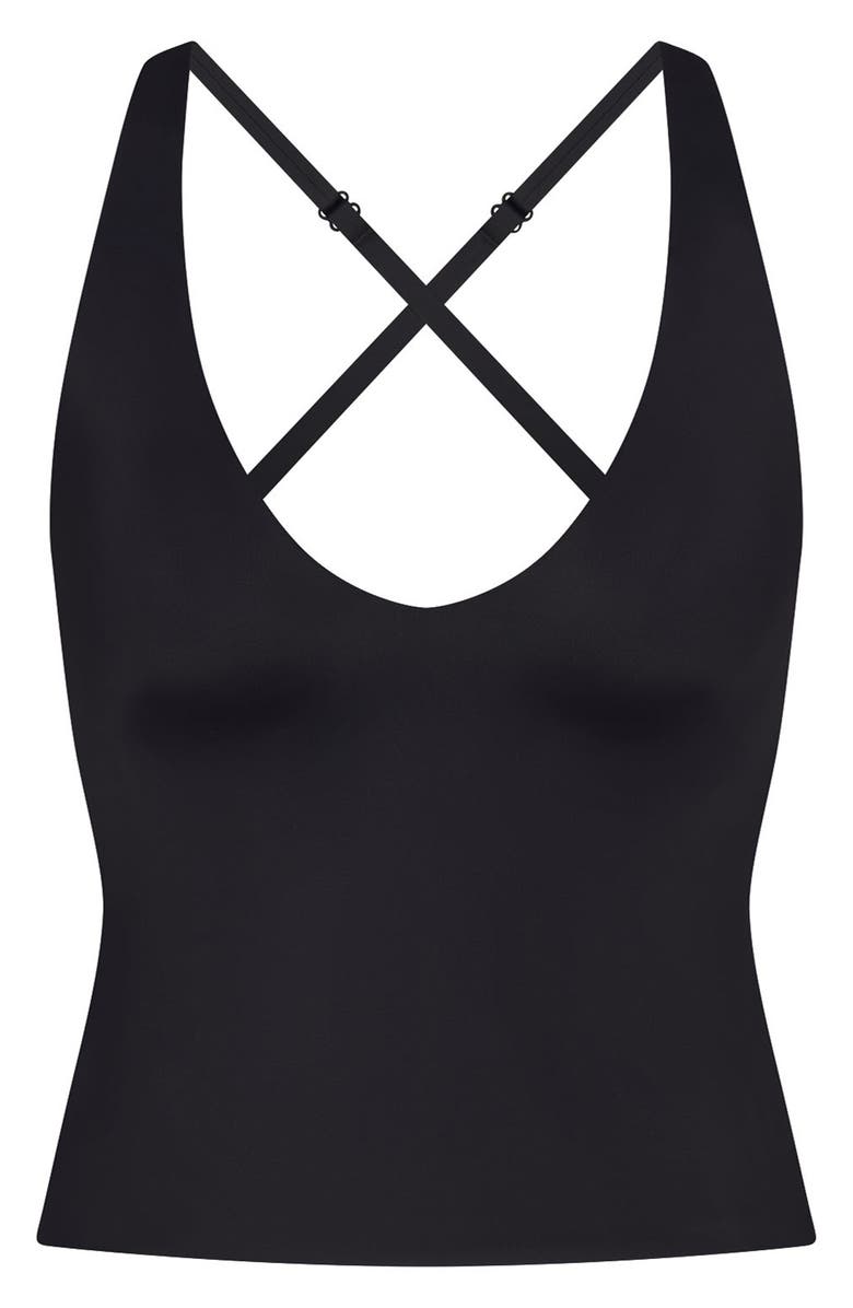 NikeSKIMS V-Neck Tank, Alternate, color, Obsidian