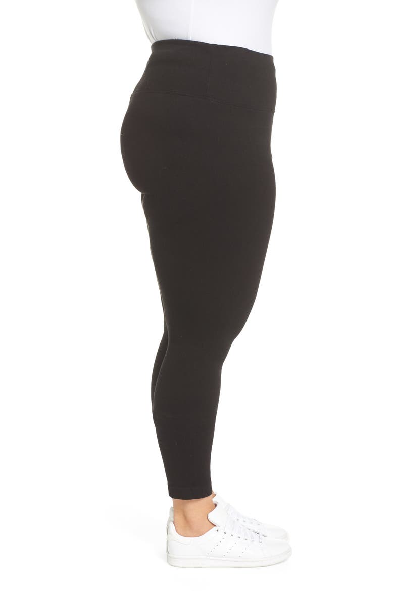 'Lyssentials High Rise Stretch Denim Leggings, Alternate, color, BLACK