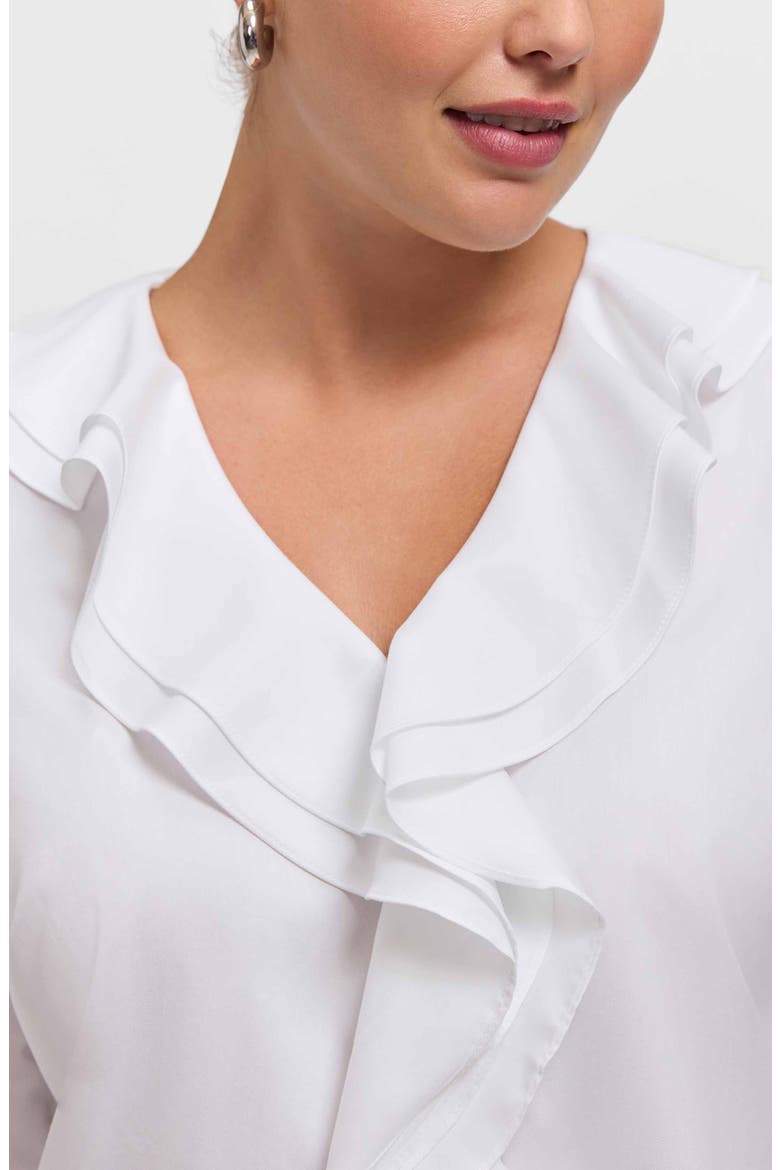 Shantel Ruffle Long Sleeve Top, Alternate, color, WHITE