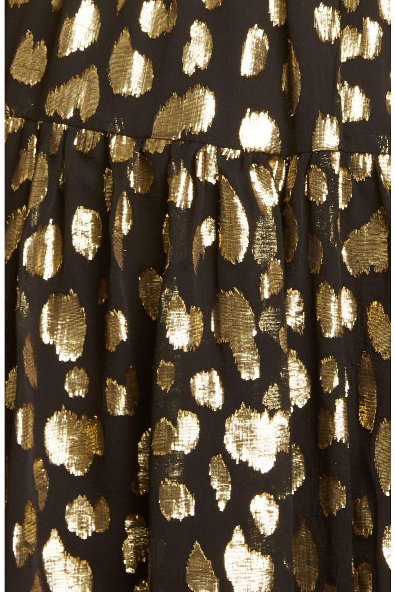 Leopard Metallic Long Sleeve Dress, Alternate, color, BLACK COMBO