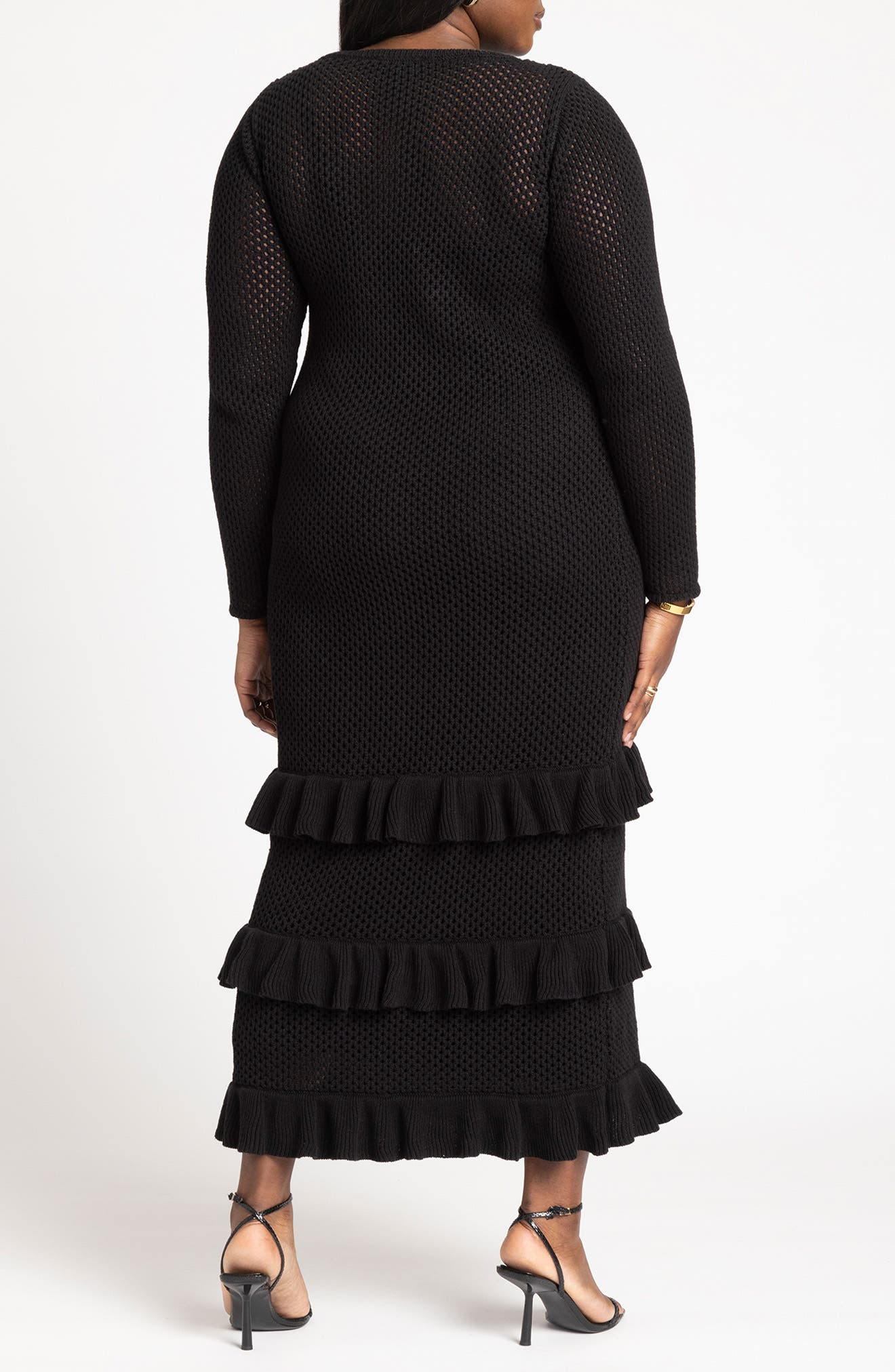 ELOQUII Ruffle Cold Shoulder Maxi Dress (Women) | Nordstrom