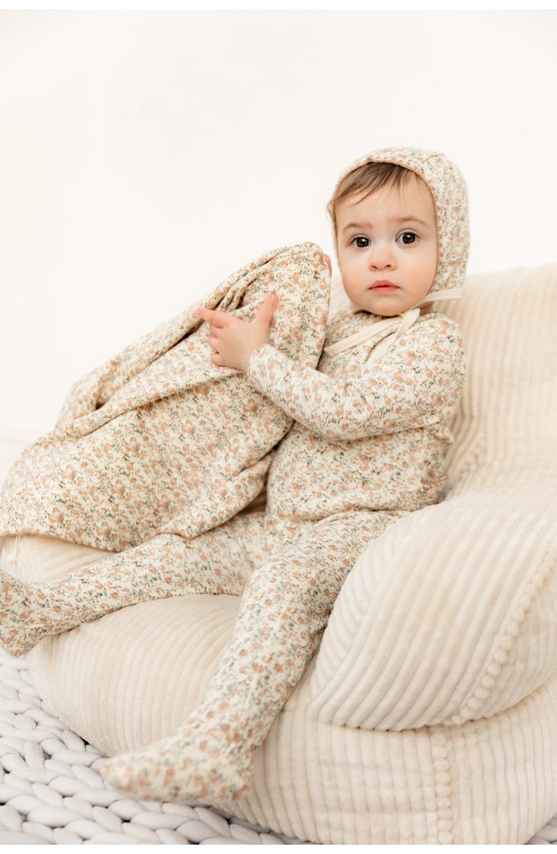 Bebe Bella Allover Ribbed Printed Blanket, Alternate, color, Blue