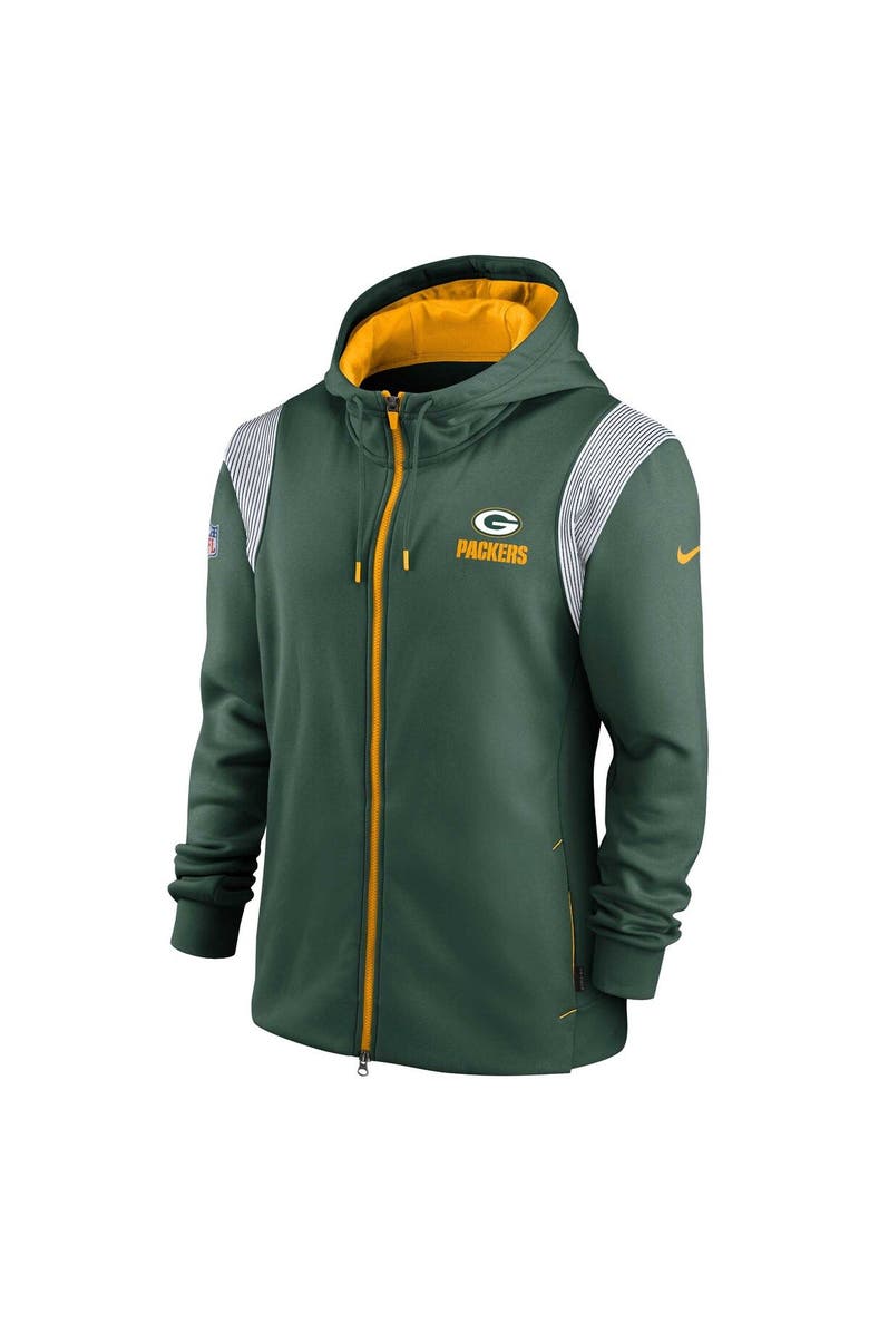 Nike Men's Nike Green Green Bay Packers Performance Sideline Lockup Full-Zip Hoodie, Alternate, color, 