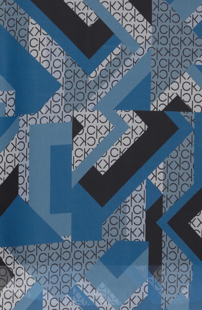 Calvin Klein Geo Logo Print Chiffon Scarf, Alternate, color,