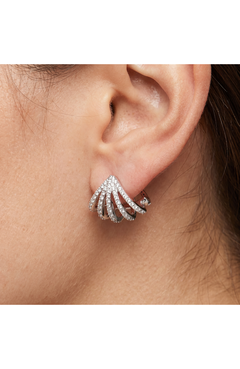Bliss Diamond 1 Ct Diamond Burst Studs Womens Huggie Earrings 14k Gold Lab Grown, Alternate, color, 14K White Gold