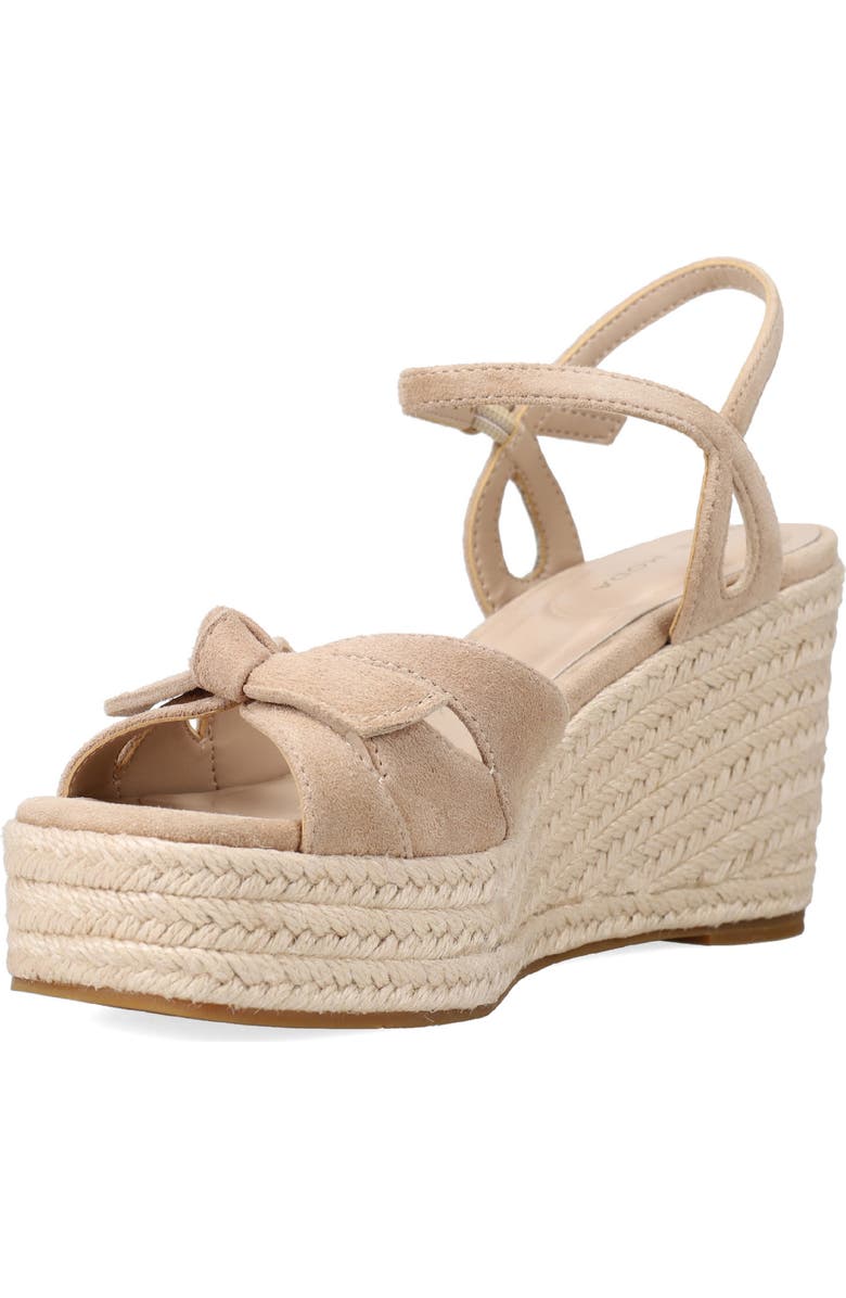 Pelle Moda Elbie Espadrille Ankle Strap Platform Wedge Sandal, Alternate, color, Latte