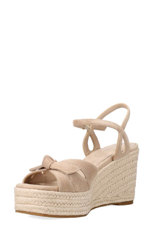 Pelle Moda Elbie Espadrille Ankle Strap Platform Wedge Sandal In White