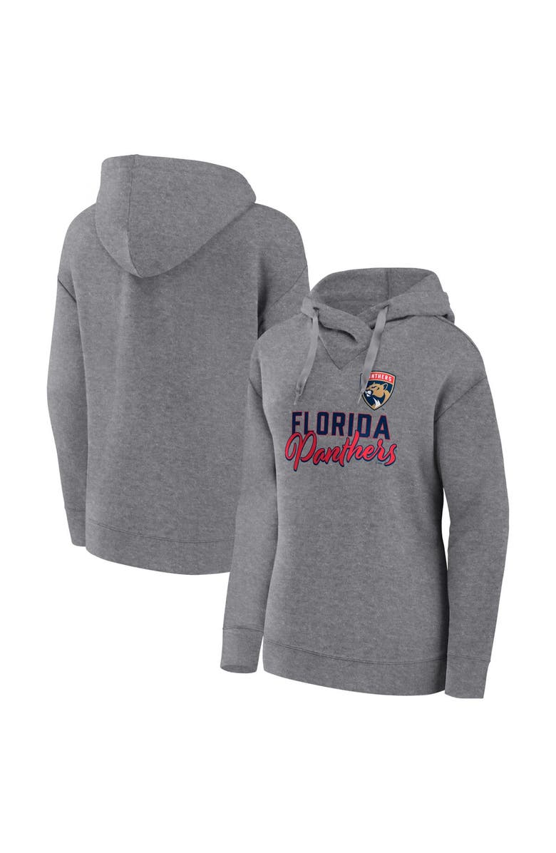 FANATICS Women's Fanatics Branded Heather Gray Florida Panthers Script Favorite Pullover Hoodie, Alternate, color, 