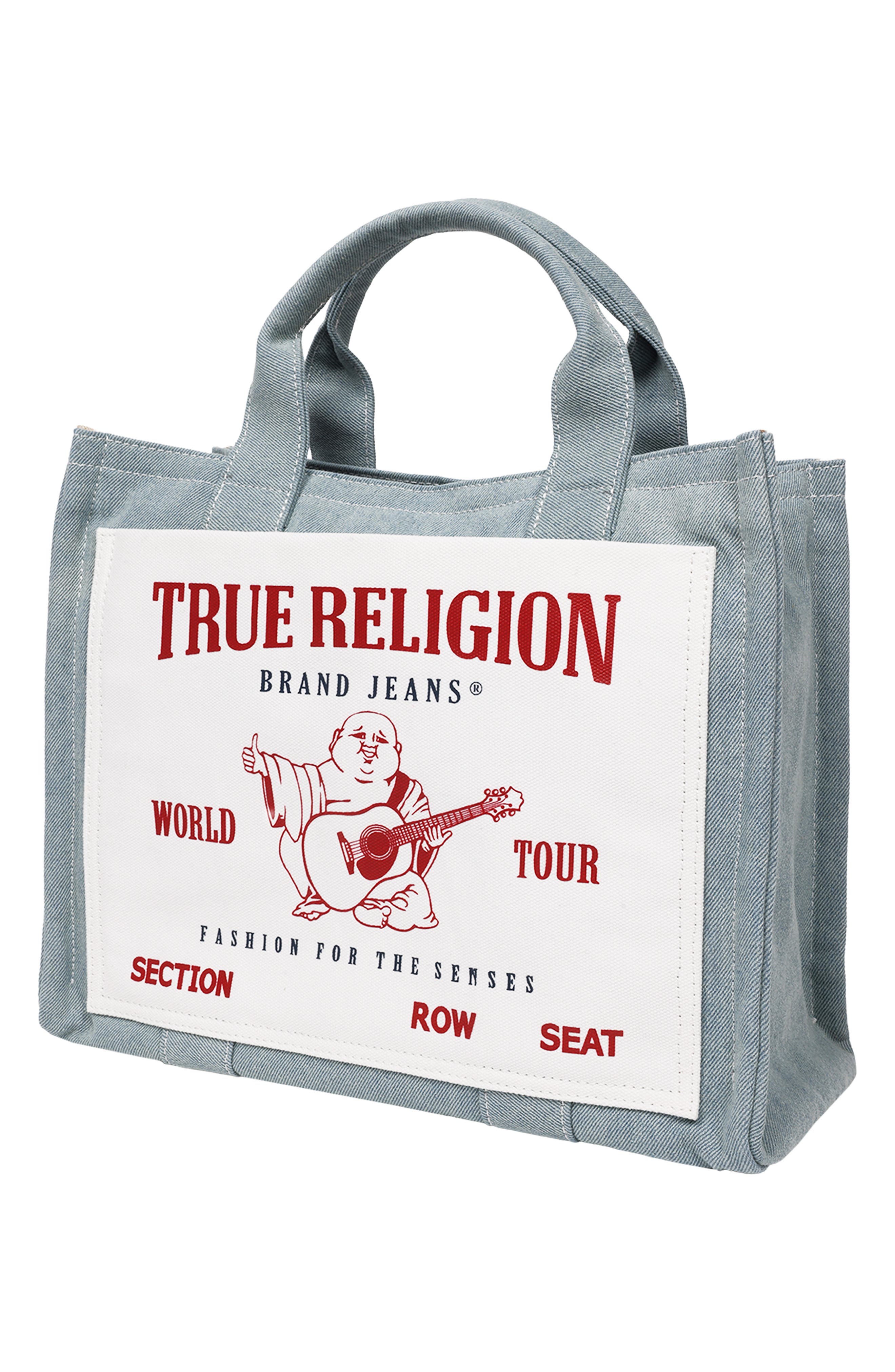 True Religion Ace Mega Buddha Tote, Alternate, color, Denim