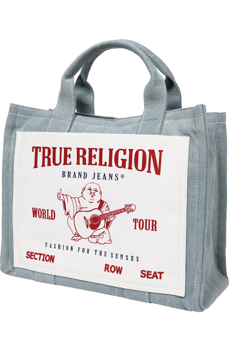True Religion Ace Mega Buddha Tote, Alternate, color, Denim