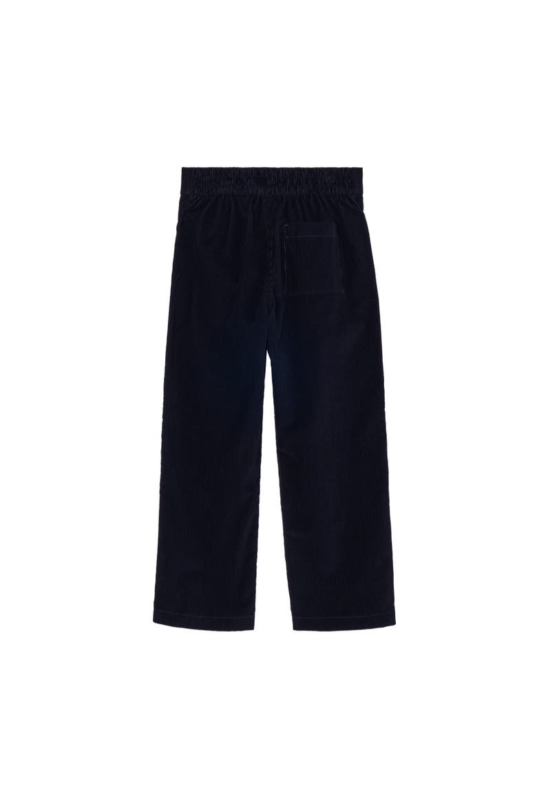 Check Trim Corduroy Trousers, Alternate, color, Navy