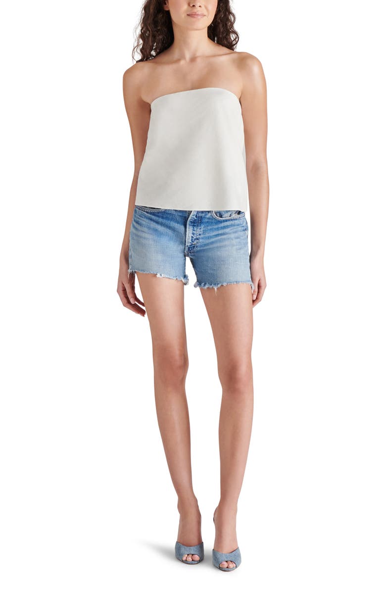 Steve Madden Jessamine Strapless Linen Blend Top, Alternate, color, Cloud