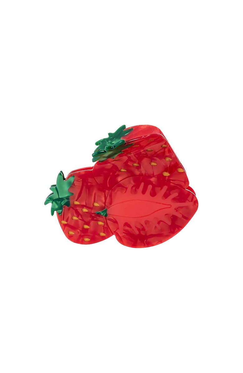 BY ADINA EDEN Triple Red Strawberry Hair Claw Clip, Main, color, Red