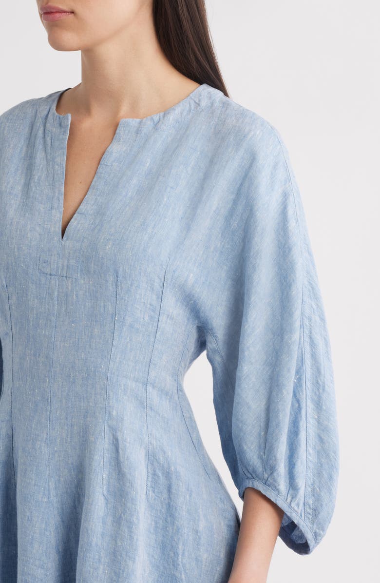 Madewell Splitneck Linen Minidress, Alternate, color, 