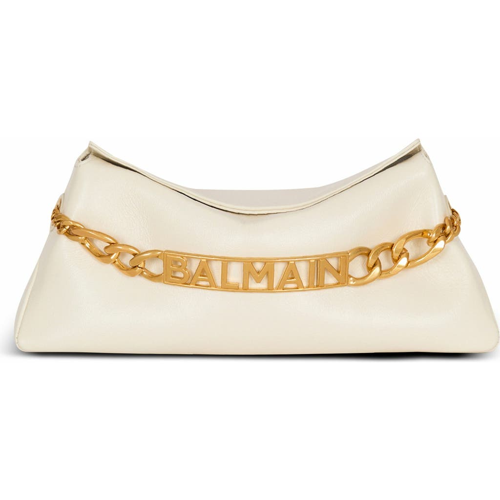 Balmain 1945 Soft Crinkled Leather Clutch