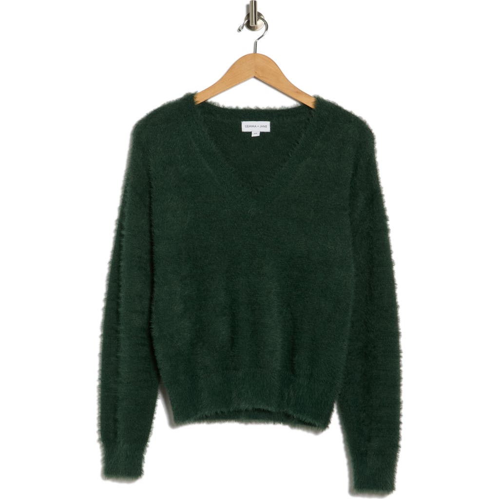 Gemma + Jane V-neck Sweater In Green