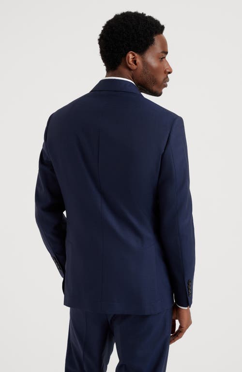 Brunello Cucinelli Prince Of Wales Blazer In Blue