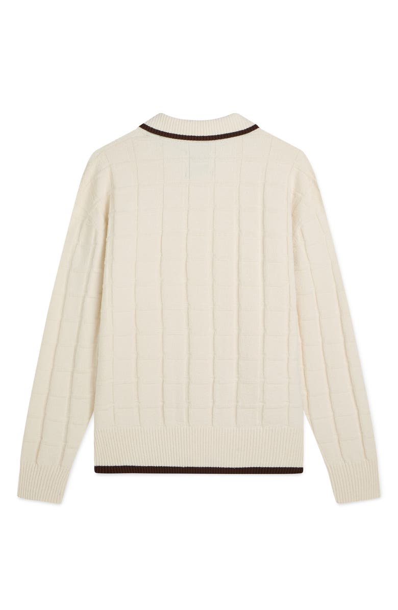 Scotch & Soda Structure Bouclé Cardigan, Alternate, color, Eggnog