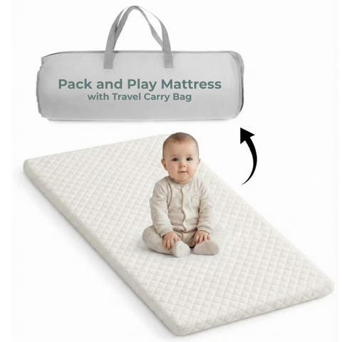 Pack and Play Mattress Washable Waterproof Hypoallergenic Topper