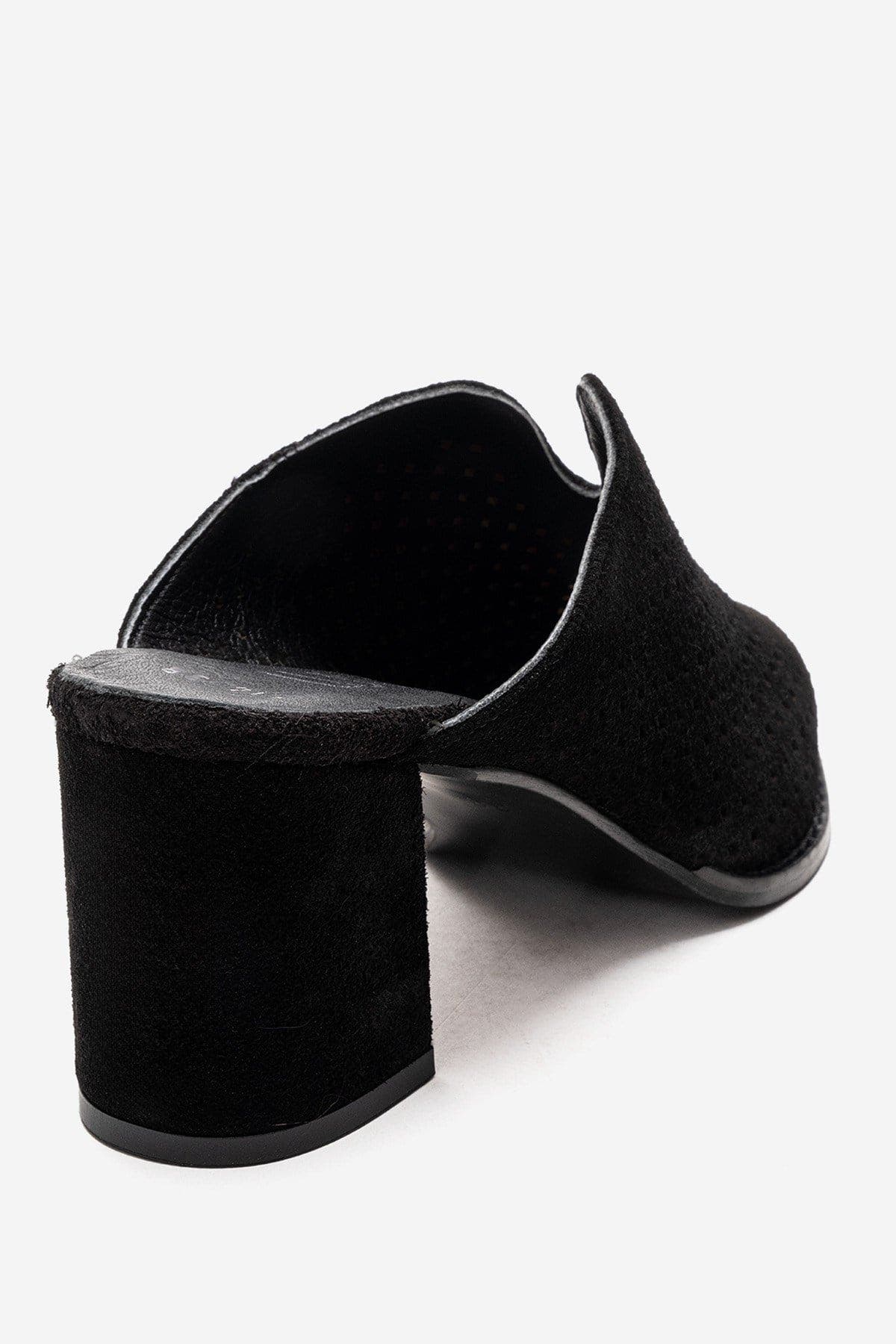 Toen Leather Block Heel Mule, Alternate, color, Black Suede