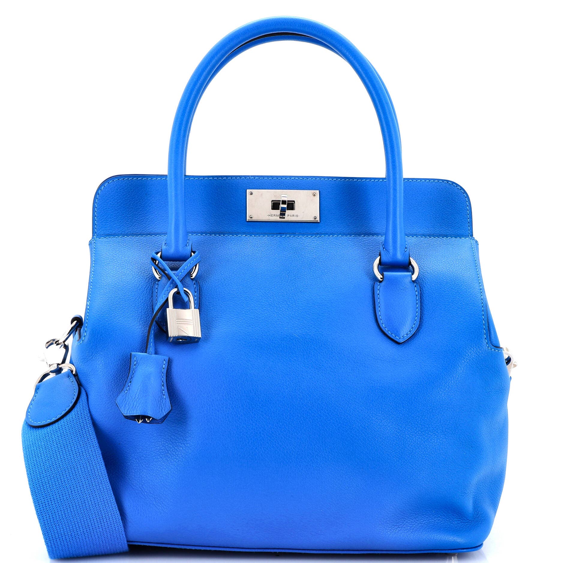 Pre-Owned Hermes Toolbox Bag Evercolor 26, Main, color, Bleu Hydra