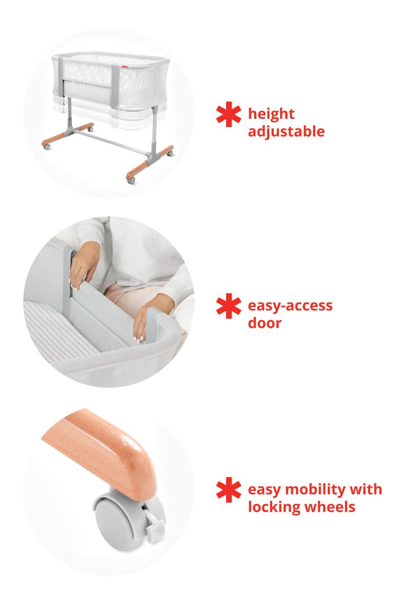 Skip Hop Cozy Up 2-in-1 Bedside Sleeper & Bassinet, Alternate, color, Grey