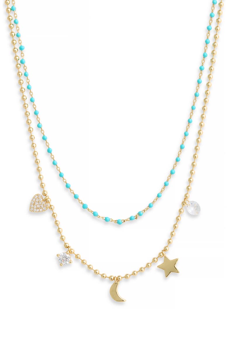 Gift Boxed Enamel Charm Layered Necklace Set, Alternate, color, TURQUOISE- GOLD- APERITIVO