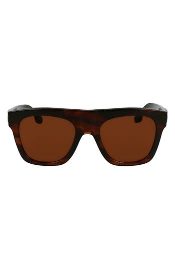 Victoria Beckham Chain Pouch 52mm Modified Rectangular Sunglasses In Brown