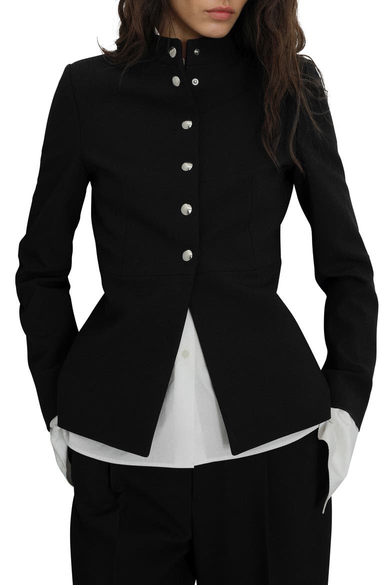 Peplum Jacket, Main, color, BLACK