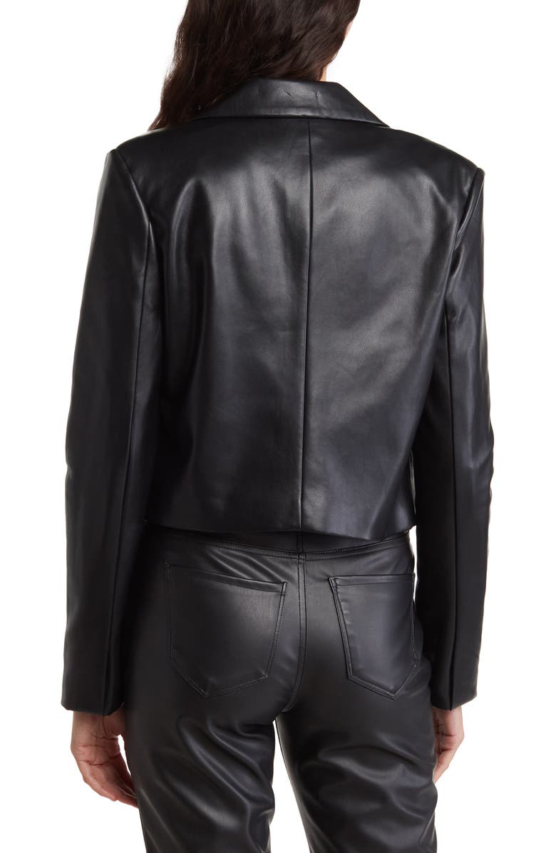 Avec Les Filles Faux Leather Double Breasted Crop Jacket, Alternate, color, 