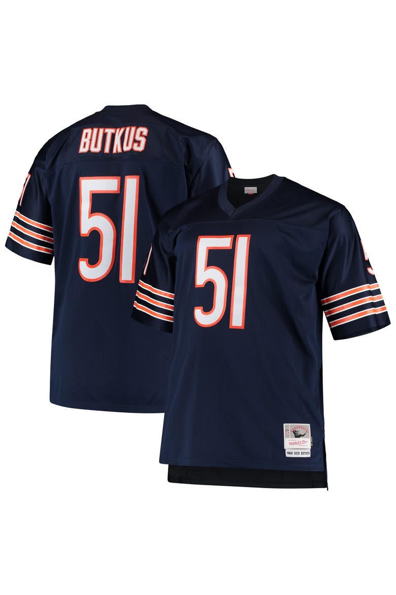 Men's Mitchell & Ness Dick Butkus Navy Chicago Bears Big & Tall 1966 Retired Player Replica Jersey, Main, color, Navy
