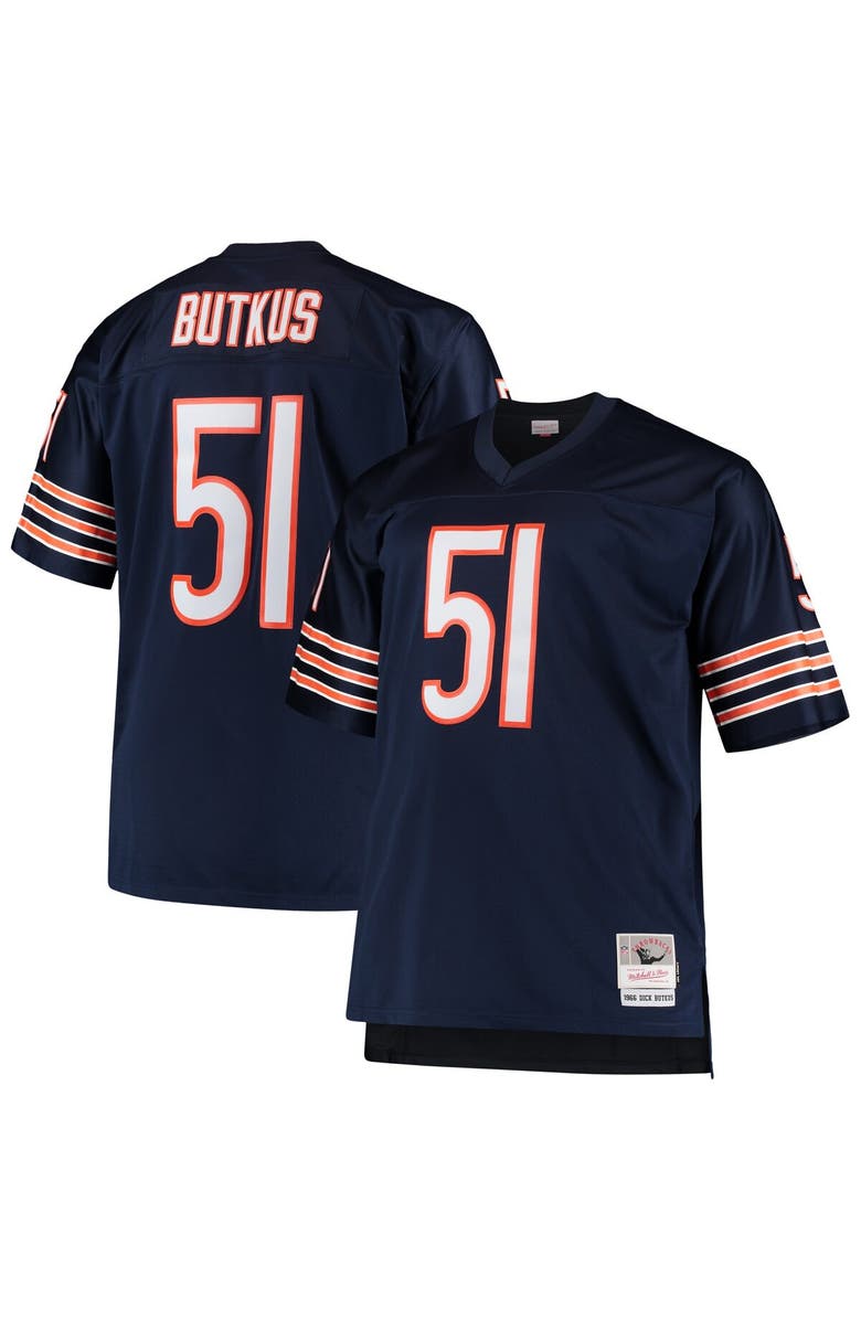 Mitchell & Ness Men's Mitchell & Ness Dick Butkus Navy Chicago Bears Big & Tall 1966 Retired Player Replica Jersey, Main, color, Navy