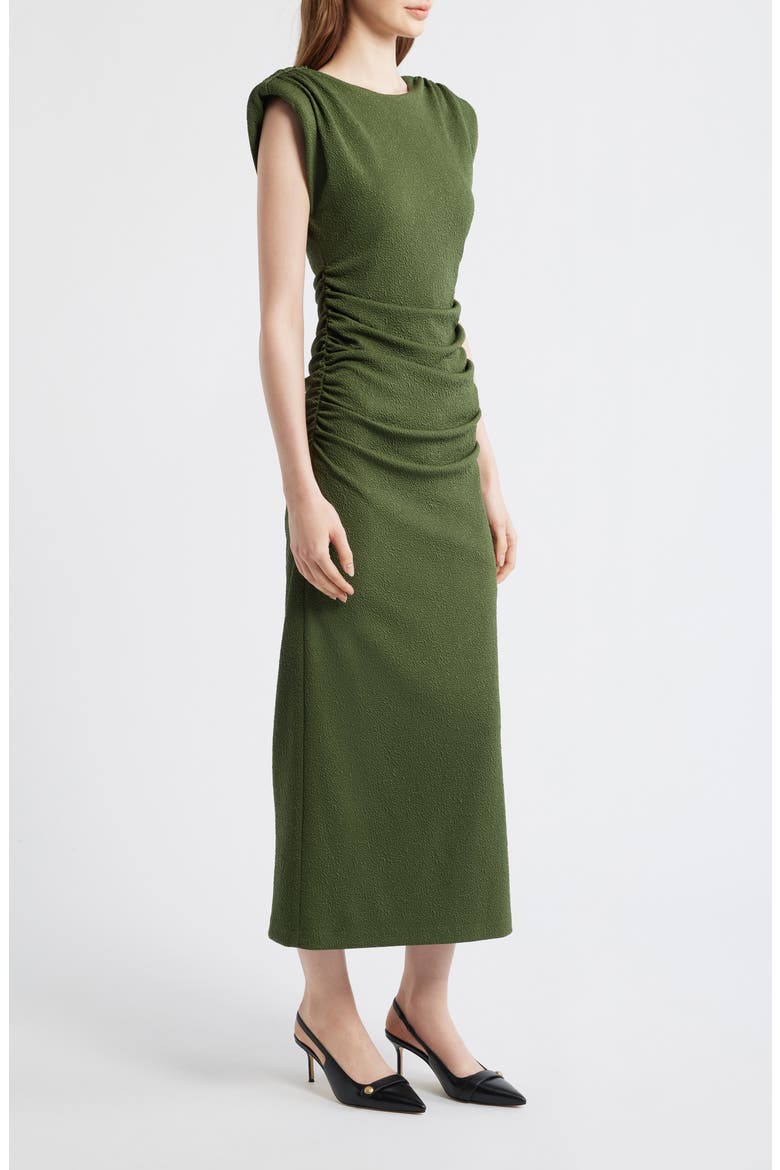 Cap Sleeve Textured Knit Midi Dress, Alternate, color, LODEN