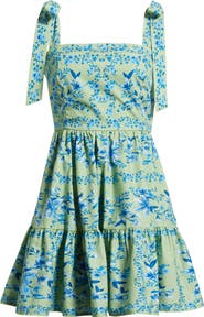 FLYING TOMATO Print Cotton Minidress