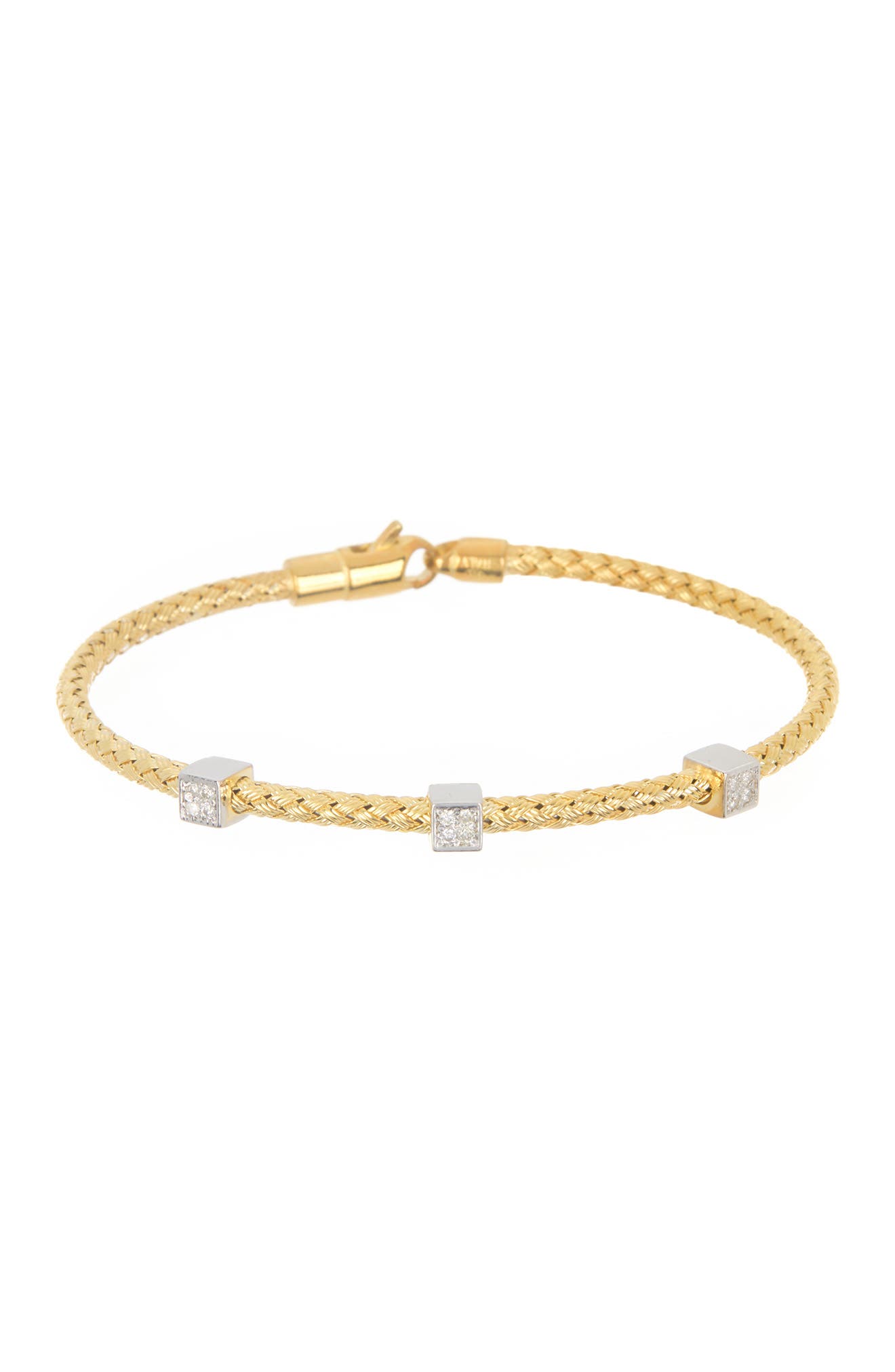 MESHMERISE 18K Gold Vermeil Diamond Station Bracelet - 0.15 ctw