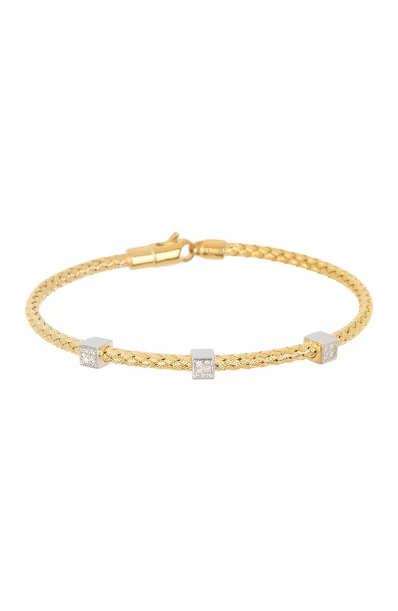 MESHMERISE 18K Gold Vermeil Diamond Station Bracelet - 0.15 ctw, Main, color, Yellow