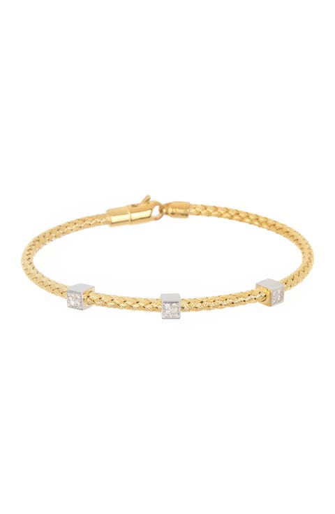 18K Gold Vermeil Diamond Station Bracelet - 0.15 ctw