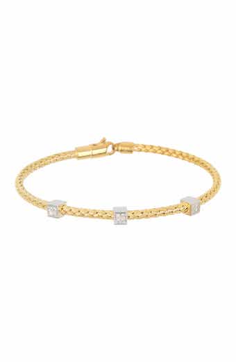 MESHMERISE 18K Gold Vermeil Diamond Station Bracelet - 0.15 ctw