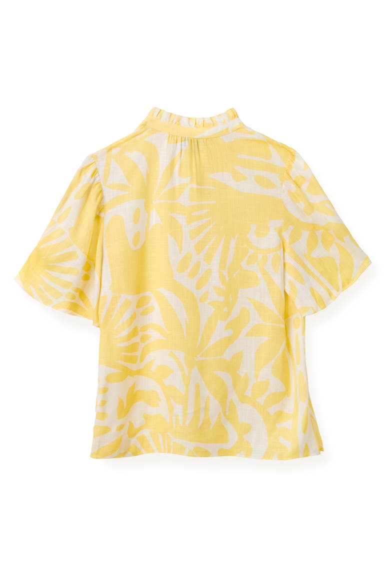 Emery Printed Linen Top, Alternate, color, Banana