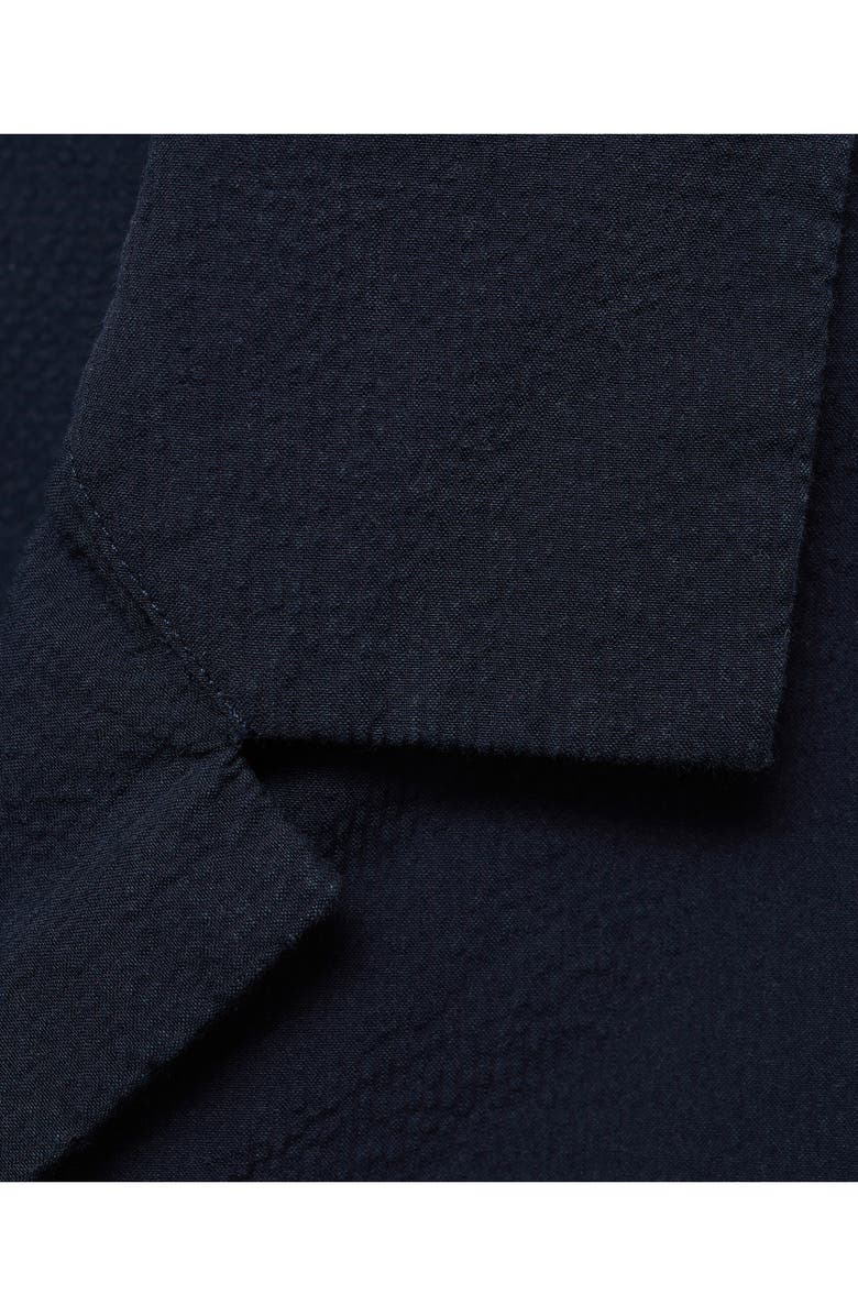 MANGO Textured Bowling Collar Shirt, Alternate, color, Dark Navy