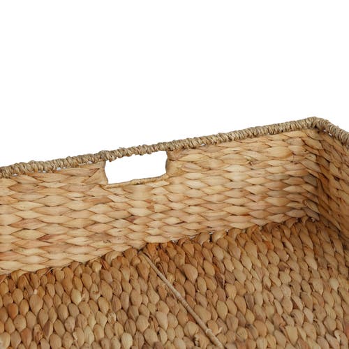 Happimess Holden 30" Classic Costal Hand-woven Hyacinth Wicker Under Bed Storage Basket With Lid In Brown