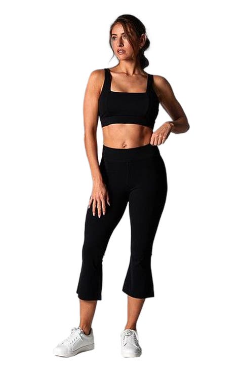 High Waisted Crop Flare Legging