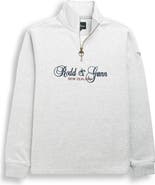 Rodd & Gunn Jubilee Embroidered Logo Cotton French Terry Quarter Zip Pullover